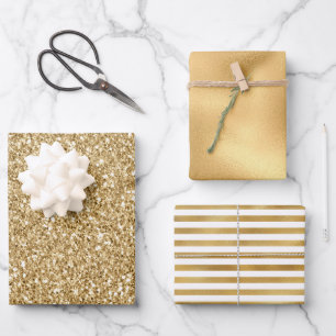 Gold Glitter Glitz         Wrapping Paper Sheet