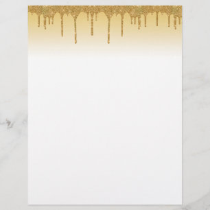 Gold Glitter Gold Ombre Letterhead
