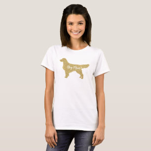 Gold Glitter Golden Retriever Dog Mom T-Shirt