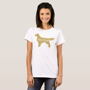 Gold Glitter Golden Retriever Dog Mom T-Shirt