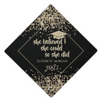 Gold Glitter Graduate Cap,Confetti