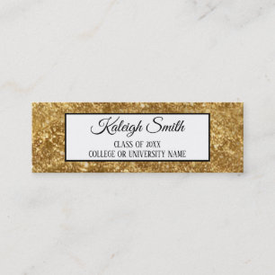 Gold Glitter Graduation Insert Name Card
