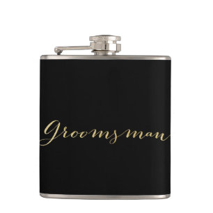 Gold Glitter Groomsman Flask