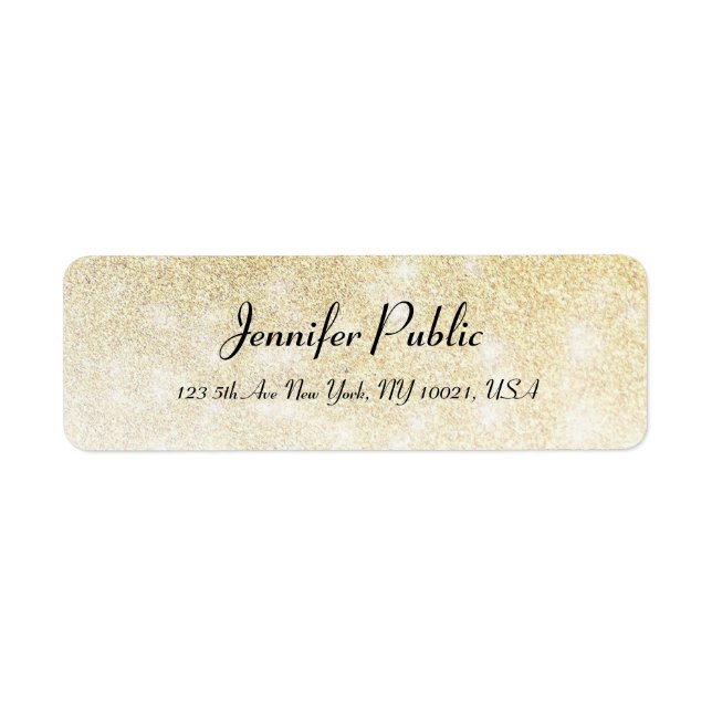 Gold Glitter Hand Script Elegant Modern Template (Front)