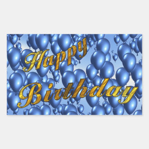 Gold Glitter Happy Birthday Sticker