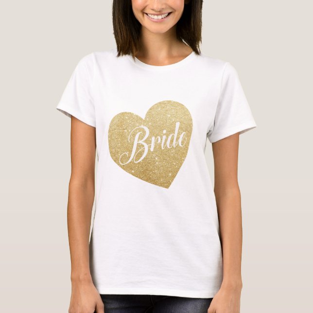 Gold Glitter Heart Bride FAB Top Classy Stylish (Front)