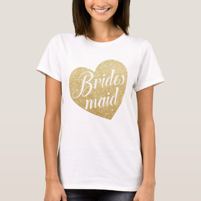 Gold Glitter Heart Bridesmaid FAB Top Fancy (Front)