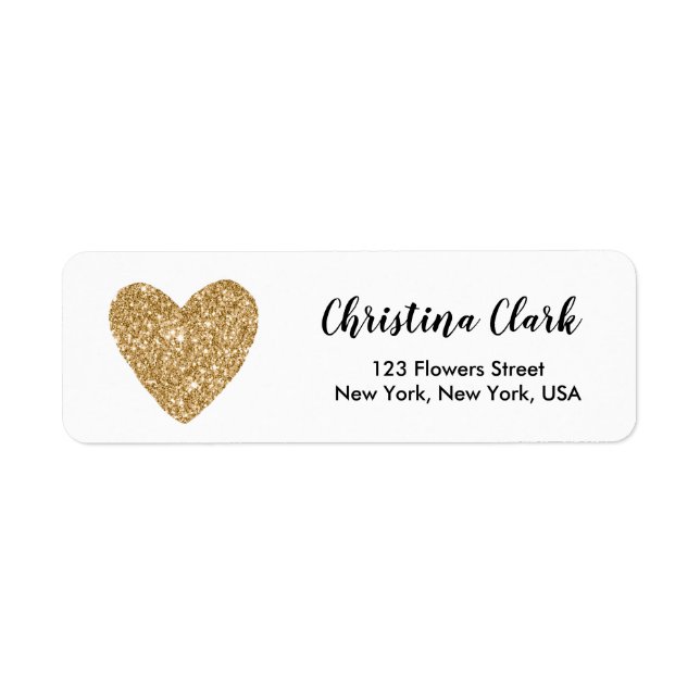 Gold Glitter Heart Cute Personalized Custom (Front)