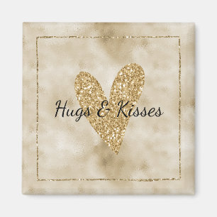Gold Glitter Heart Magnet
