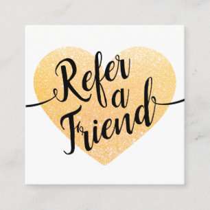 Gold Glitter Heart Script Calligraphy Referral