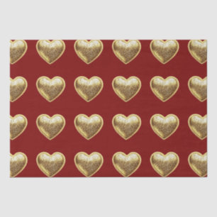 gold glitter heart seamless pattern tissue paper