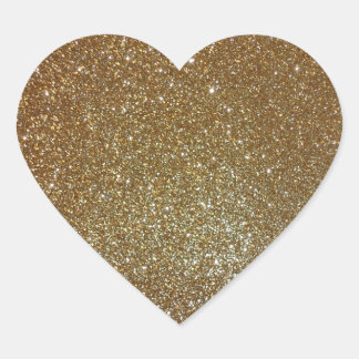 Gold Glitter Heart Sticker