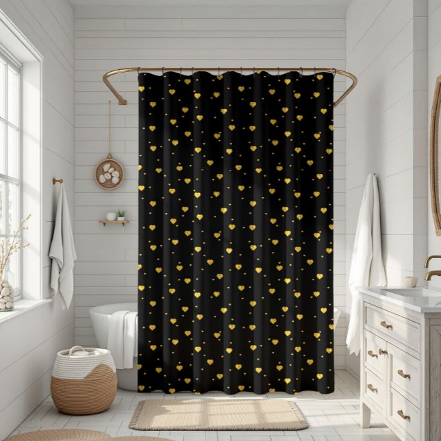 Gold Glitter Hearts On Black Background (Creator Uploaded)