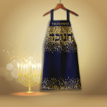 Gold Glitter Hebrew Hanukkah Light up Night Apron<br><div class="desc">Our Hebrew Hanukkah Light up The Night Gold/Navy Glitter Apron will make the Kitchen Staff smile! Faux Gold glitter on navy background is the perfect backdrop for this festive Hanukkah message. Includes the Hebrew word "CHANUKAH" . You can Make this apron your own with your name or message at the...</div>