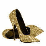 Gold Glitter High Heel Shoes Standing Photo Sculpture<br><div class="desc">Elegant gold glitter high heel shoe photo sculpture. You can choose your size,  quantity and product type by choosing the customize it button to begin.</div>