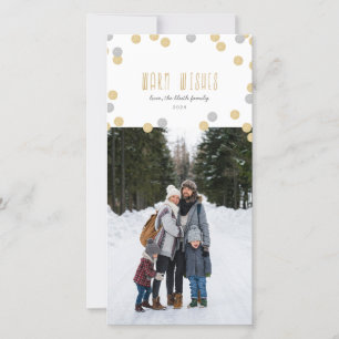 Gold Glitter Holiday Photo Card