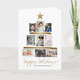 Gold Glitter Holiday Tree Multi Photo Christmas