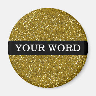 Gold Glitter Inspirational  Motivational One Word Magnet