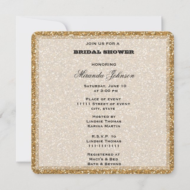 Gold Glitter Invitation (Front)