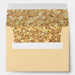 Gold Glitter Invitation Envelopes