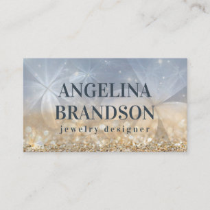 Gold Glitter Jewellery Designer Mystical Flower Ca Business Card