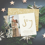Gold Glitter Joy Brush Calligraphy Christmas Photo Holiday Card<br><div class="desc">Designed by fat*fa*tin. Easy to customize with your own text,  photo or image. For custom requests,  please contact fat*fa*tin directly. Custom charges apply.

www.zazzle.com/fat_fa_tin
www.zazzle.com/color_therapy
www.zazzle.com/fatfatin_blue_knot
www.zazzle.com/fatfatin_red_knot
www.zazzle.com/fatfatin_mini_me
www.zazzle.com/fatfatin_box
www.zazzle.com/fatfatin_design
www.zazzle.com/fatfatin_ink</div>