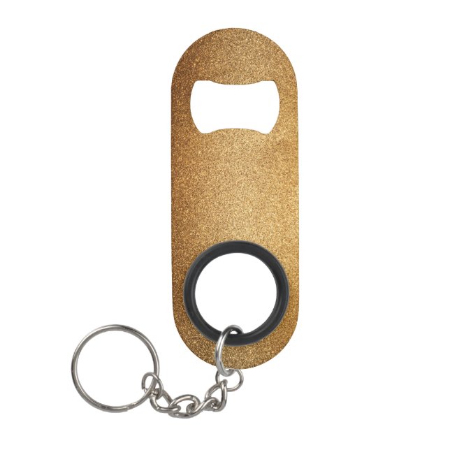 Gold Glitter  Keychain Bottle Opener (Front)