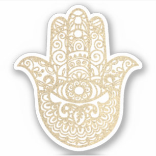 Gold Glitter Khamsa Hand Good luck