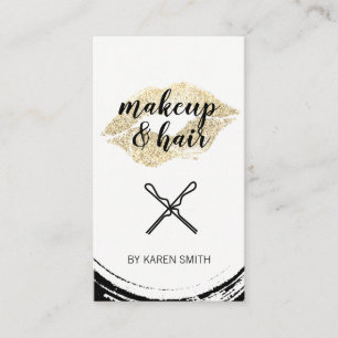 Gold Glitter Kiss / Makeup and Hair Business Card