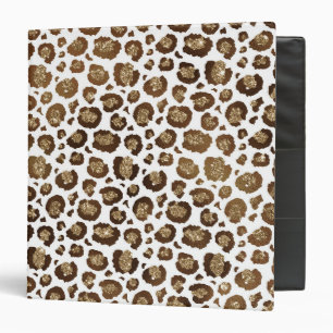 Gold Glitter Leopard Print Binder
