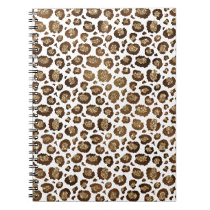 Gold Glitter Leopard Print Notebook