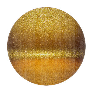 Gold glitter lights, vintage Christmas texture. Cutting Board