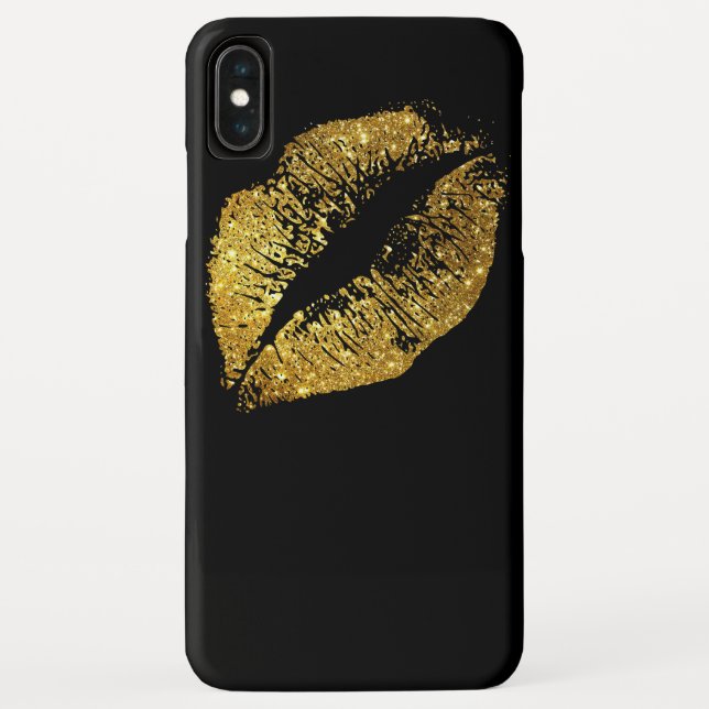 Gold Glitter Lips Case-Mate iPhone Case (Back)