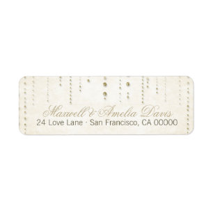 Gold Glitter Look Wedding Address Labels