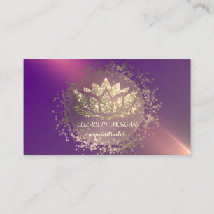 Gold Glitter Lotus Violet  Business Card