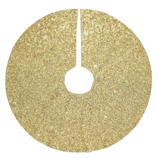 Gold glitter, luxurious, sparkling background. brushed polyester tree skirt (Front)