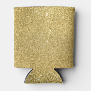 Gold glitter, luxurious, sparkling background. can cooler