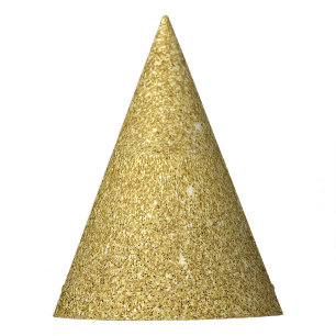 Gold glitter, luxurious, sparkling background. party hat