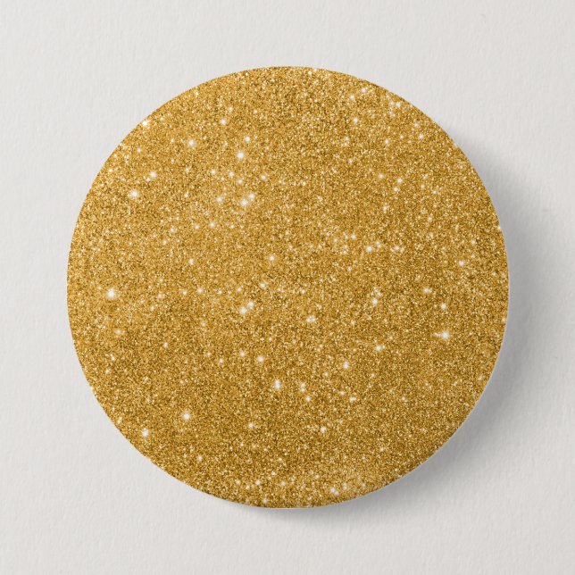 Gold Glitter luxury 3 Inch Round Button (Front)