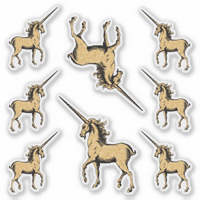 Gold Glitter Magical Unicorn Contour (Front)