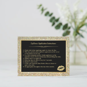Gold Glitter Makeup Lips Instruction Tips Postcard