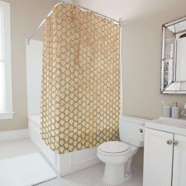 Gold Glitter Marble Mermaid Scales Pattern (In Situ)