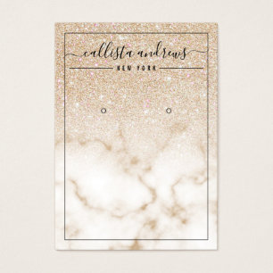 Gold Glitter Marble Ombre Earring Display Card