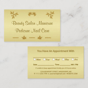 Gold Glitter Merry Christmas, Santa Claus on gold Appointment Card