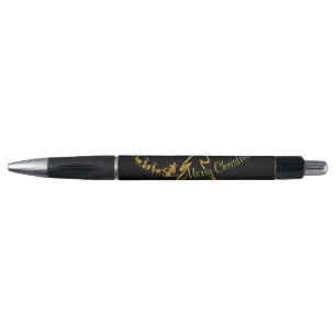 Gold Glitter Merry Christmas, Santa Claus Pen