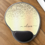 Gold Glitter Metal Monogram Glam Name Gel Mouse Pad<br><div class="desc">Gold Faux Foil Metallic Sparkle Glitter Brushed Metal Monogram Name Mousepad (Mouse Pad). This makes the perfect sweet 16 birthday,  wedding,  bridal shower,  anniversary,  baby shower or bachelorette party gift for someone that loves glam luxury and chic styles.</div>