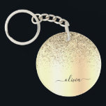 Gold Glitter Metal Monogram Glam Name Keychain<br><div class="desc">Gold Faux Foil Metallic Sparkle Glitter Brushed Metal Monogram Name Keychain. This makes the perfect sweet 16 birthday,  wedding,  bridal shower,  anniversary,  baby shower or bachelorette party gift for someone that loves glam luxury and chic styles.</div>