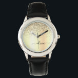 Gold Glitter Metal Monogram Glam Name Watch<br><div class="desc">Gold Faux Foil Metallic Sparkle Glitter Brushed Metal Monogram Name Watch. This makes the perfect sweet 16 birthday,  wedding,  bridal shower,  anniversary,  baby shower or bachelorette party gift for someone that loves glam luxury and chic styles.</div>