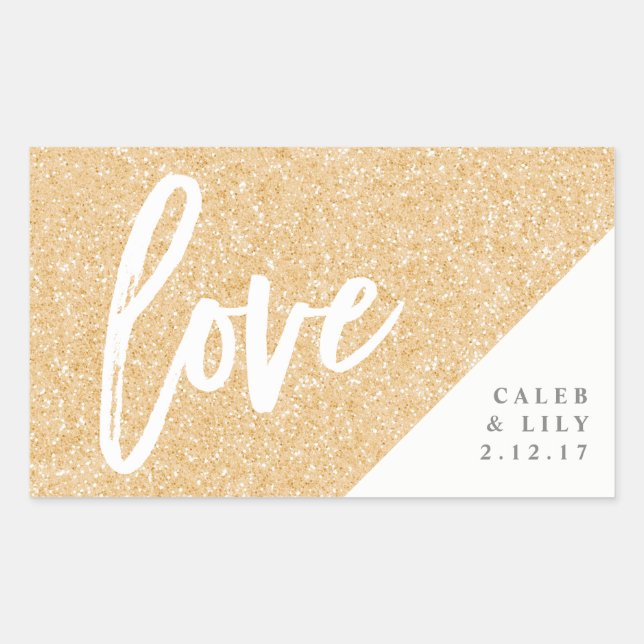 Gold Glitter Mini Champagne, Mini Wine, Label (Front)