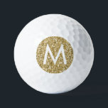 Gold Glitter Modern Monogram Initial  Golf Balls<br><div class="desc">Yellow Gold Faux Glitter Design on Custom-Printed Golf Balls with a Modern Monogram Initial,  perfect gift for the ladies and girls golf lovers.</div>